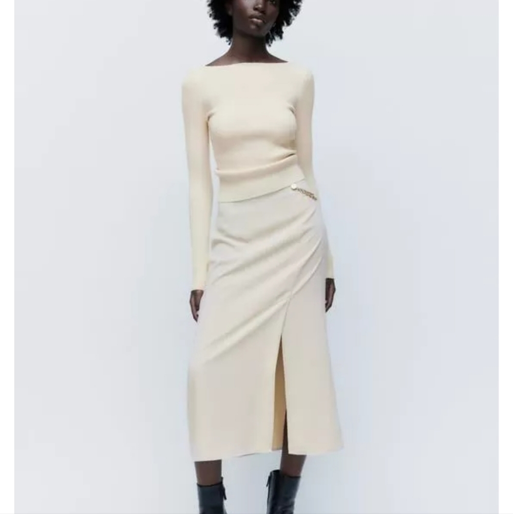 NWT Zara Chain Midi Skirt